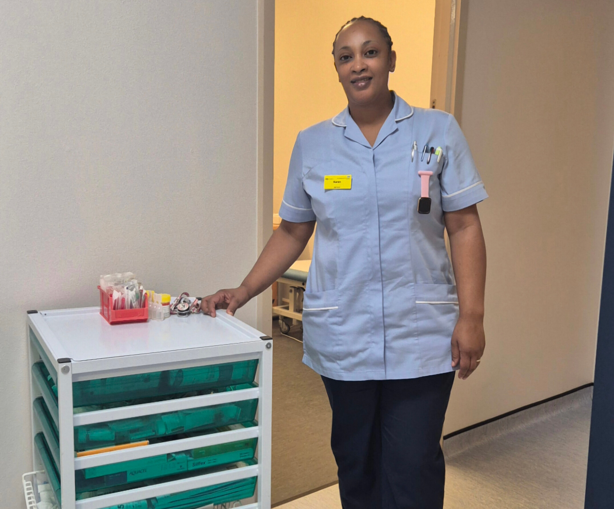 smiling nurse in uniform