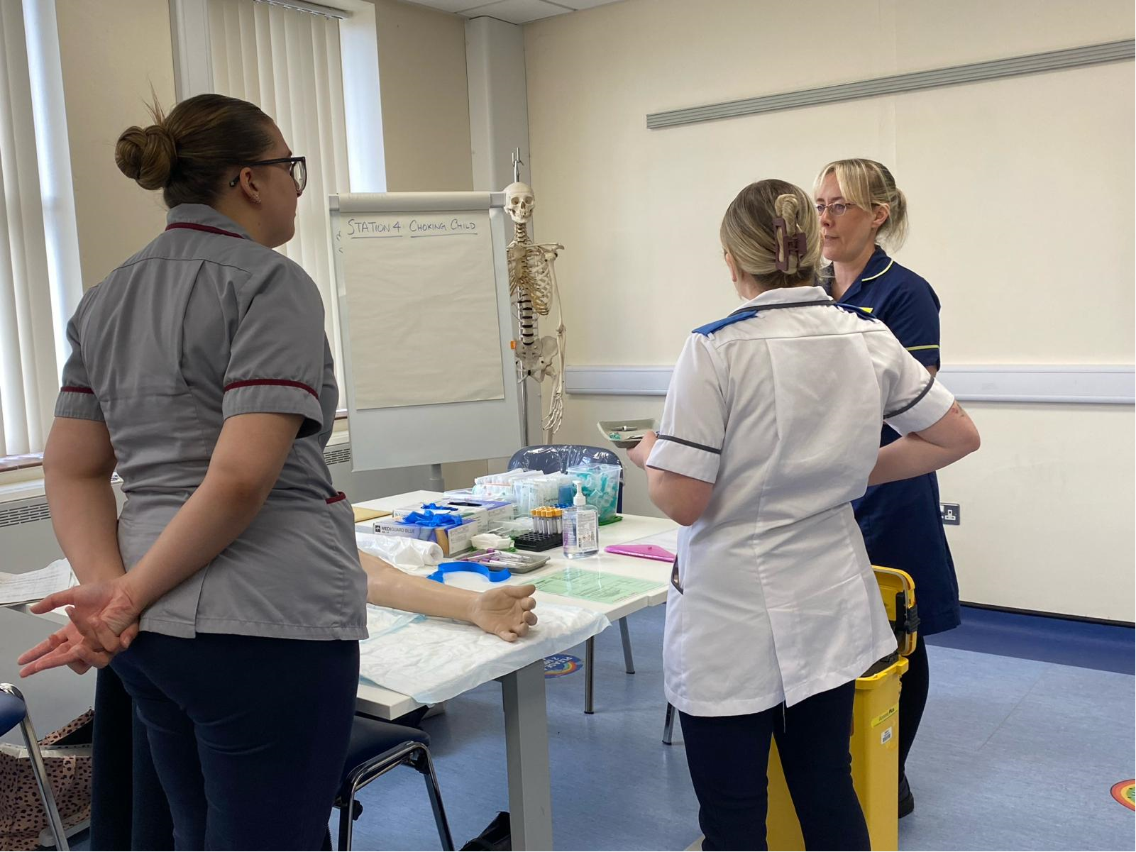 Student Nurse Associate apprentices in classroom session